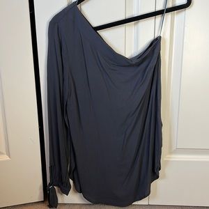 Trouve one shoulder top. Worn once. Grey/blue.